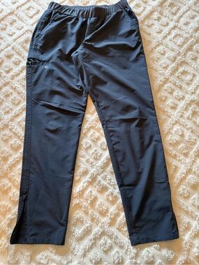 Barco Uniforms Black Stretch Scrub Jogger Pants with Zippered Ankles